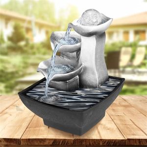 ROCKERY IN INHOOR FOUNTAIN Waterfall Feng Shui Desktop Water Sound Meter Crafts Home Decoration Accessories Gifts 201210