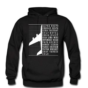 Herren Hoodies Sweatshirts Männer Phonetisches Alphabet Flugzeug Pilot Fliegende Luftfahrt Hochwertiges Baumwollfleece Langarm-Kapuzenpullover Cl