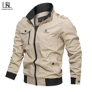 Mens Bomber Giacca Autunno Primavera 2020 Militare Pilot Coat Zipper Tactical Giubbotti Uomo Moto Cargo Air Force Volo Cappotti LJ201013