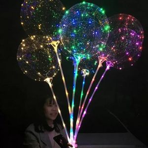 LED Decoration Bobo Balloon مع 31.5 بوصة عصا 3M سلسلة البالون ضوء عيد الميلاد عيد ميلاد عيد ميلاد ديكور 0726