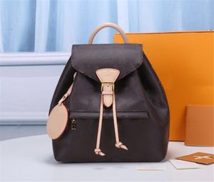 2022 TOP Backpack School Bags Shoulder Bag Removable Strap Cowhide Genuine Leather Fashion Letter Pattern String Black High Quality