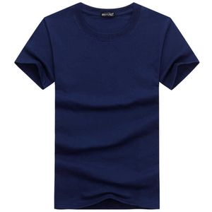 Рубашки Темно-синий оптовых-Случайные стиль простые сплошные цвета мужские футболки хлопчатобумажные темно синие Blue Regular Fit Fit Tops Tee рубашки мужские одежда XL X0602 W220409