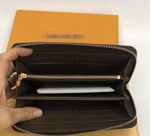 Designer plånbok kvinnor herr läder blixtlås långa korthållare mynt purses lyxkvinnor visar exotiska koppling plånböcker för män med lådväska