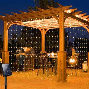 M Solargardinljus utomhusvattentät LED Solar Energy Fairy Guirande String Lights For Yard Garden Pavilion Party Wedding J220531