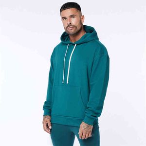 Spring Autumn Cotton Loose Pullover Men's Hoodie Solid Color Streetwear Outdoor Casual Wear Jogger Gym Fitness Sportswear