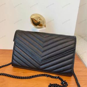 Women's cross body designer bags handbag Caviar leather Messenger shoulder bag 16 card slots are built in Gift box 22cm