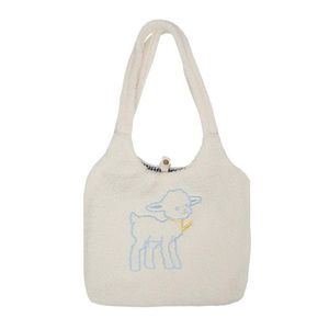 Borse da sera Borse da donna in peluche Borse da ragazza Design Moda Borsa a tracolla in tessuto di cotone Inverno Caldo Zaini carini per lo shopping delle ragazze