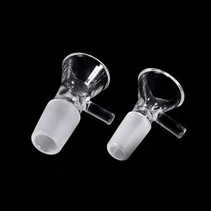 14mm 18mm maschio erba di vetro secco ciotola di vetro narghilè accessorio Bong chiaro con manico circolare tabacco per acqua Bongs DAB rig rigs all'ingrosso