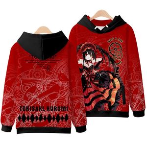 Men's Hoodies & Sweatshirts DATE A LIVE Tokisaka Kurumi 3D Printing Autumn Fashion Japanese Game Anime Sweatshirt Long Sleeves Pollover Plus