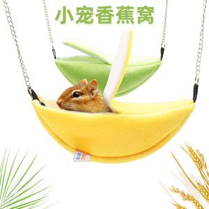 Små djur levererar design husdjur banan hamster råtta hammock bure hoShamsters varma hus djurhammmatta 20220528 D3