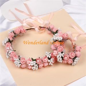 Decorative Flowers & Wreaths 6Colors Women Beach Headband Floral Hair Lady Girls Bride Boho Flower Head Wreath Garlands Bohemia FlowerDecora