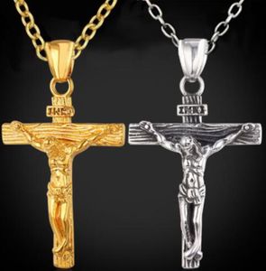 Smycken Wholesalecrucifix Solid Necklace Men's 18 Christian Cross Factory Gift Gold God Women Gf Charms Lines Pendant K Fashion Jllkc