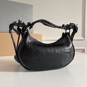 10A Mirror Quality Half Moon Hobo Bag Designer Women Axillary Package 26cm Luxures Designers Cross Body Påsar äkta läderdamer Motorcykelväska med Box BA01