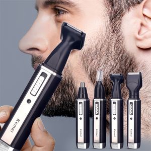 4 in 1 Ricaricabile Uomo Elettrico Naso Ear Trimmer Painles Rifilatura Basette Sopracciglia Barba Tagliacapelli Taglio 220630