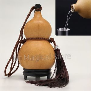 Torkad kalebass vattenflaska Pure Natural Gourds Crafts Calabash Ornament Decor with Lid Drinks Holder Desk Christmas Gift 220817