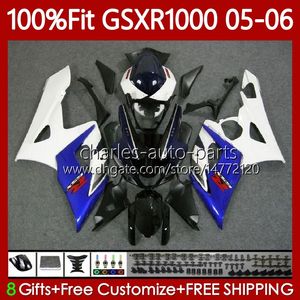 OEM Bodys Blue Stock Kit för Suzuki GSX-R1000 GSXR 1000 CC K5 05-06 Bodywork 122No.1 1000cc GSXR-1000 GSXR1000 05 06 GSX R1000 2005 2006 Injektionsform Moto Fairing