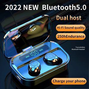 TWS TG01 Bluetooth 5.1 Auricolari Scatola di ricarica Cuffie senza fili Cuffie stereo sportive 9D Cuffie impermeabili con microfono Chiamata