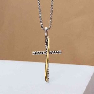 Hip Hop Pendant Necklaces Chain Cross Necklace Designer Long High Quality Jewelry Accessories Button Thread Pendants Style