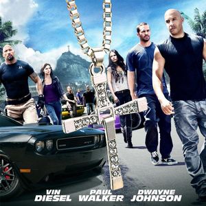 Collane con ciondolo Fast And Furious 6 7 8 Hard Gas Attore Hip Hop Dominic Toretto Collana a catena incrociata per uomo Gioielli regalo amico GoPendant