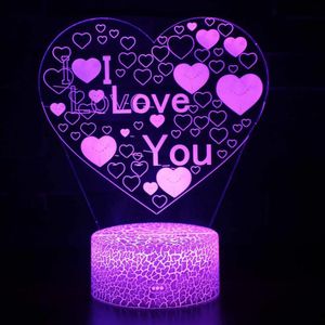 Table Lamps Wholesale Valentine's Day Gift 3d Desk La I Love You Diy Men And Women Birthday Creative For Living RoomTableTable