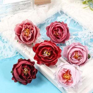 Flores decorativas grinaldas 10pcs Simulação Exclusiva Flor Retro DIY Efeito visual Corte artificial delicadamente cortado