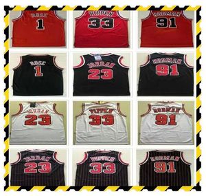 Zach 8 Lavine City Derrick 1 Rose Basketball Jersey Mens 23 Dennis 91 Rodman Scottie 33 Pippen Red White Black