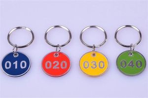 Wholesale Patio Lawn Garden Decorations Metal Alloy Number tags with Key Rings Motel Hotel Luggage Labels KD1