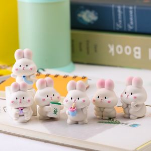 Mini Cute Resin Rabbit Animal Figurines Ornament Koala Bunny Miniatures Figurines Micro Fairy Garden Bonsai Decoration