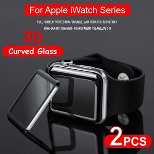 Protector De Pantalla Apple Watch 42mm al por mayor-Nuevo vidrio templado para iWatch SE mm D Protector de pantalla curva completa para Apple Watch Series mm Película