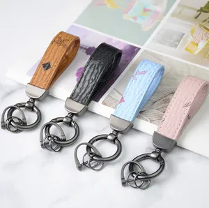Luxury Car Keychain Bag Pendant Charm Jewelry Flower Key Ring Holder for Women Men Fashion PU Leather Animal Tassels Key Chain Accessories