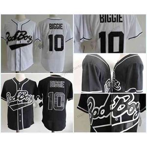 XFLSP New Biggie Smalls 10 Bad Boy Preto Branco Baseball Jersey barato Badby Biggie Smalls Jerseys 100% Stitched S-3XL Fast Shipping