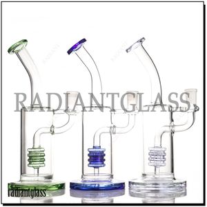 9 inches bent neck circ percolator heavy glass bong hookahs for smoking 14mm female joint Dab rig oil rigs water Freezable bongs