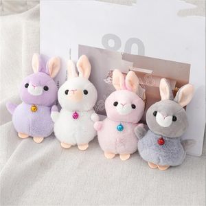 Sevimli 10 cm tavşan peluş oyuncak bebek hediyesi küçük kolye doldurulmuş peluş anahtarlık hayvan bebekleri anahtar zinciri doğum günü düğün partisi