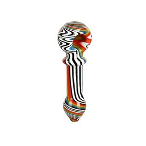 Latest Colorful Wig Wag Pyrex Thick Glass Pipes Dry Herb Tobacco Filter Handpipes Innovative Design Decorate Handmade Smoking Cigarette Holder DHL Free