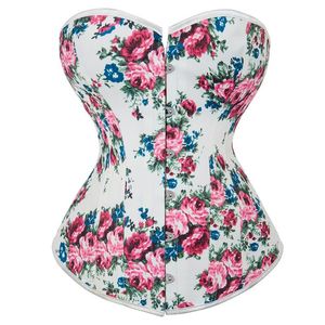 Bustini Corsetti Lady Plastic Elastic Bone Corsetto Festival Fiore Ricamo Matrimonio Bohemian Clubwear Top Allenamento Forma Body ShaperBustie