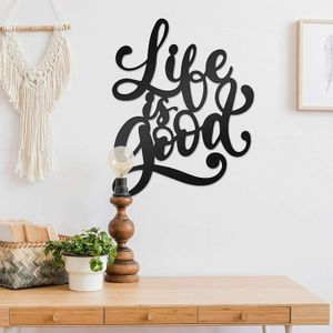 Wholesale vintage 3d art for sale - Group buy 3D Word Wall Sign Life is Good Iron Metal Cutout Sign Vintage Hollow Wall Art