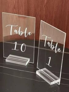 Party Decoration X 18 CM Wedding DIY Sign Name Date Acrylic Mirror Frame Table Numbers Clear Holders Calligraphy Seat StandParty