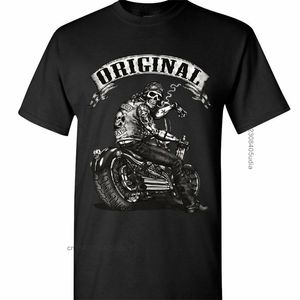 Oryginalna czaszka motocyklowa Tshirty Ride or Die Route 66 Motorcycle MC T Shirt Men Summer Design T Shirt 220706