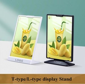 A5 x210mm Plastic Sign Holder Bordkort Display Plastisk upprätt meny Holder Stand Poster Bildram
