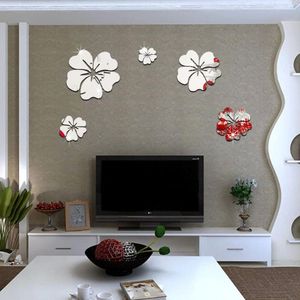 Wall Stickers Fashion D Flower Petal Mirror like Reflective Sticker For Living Room amp Wedding Ceremony Decoration DIY Art Mirrors