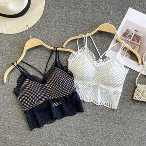 Kadın Tankları Camis Bra Spagetti Strap Tepk Top Debardeur Femme Binder Göğüs Gorset Kadınlar Kadın Sequins Kadın Üstleri Dropwomen's