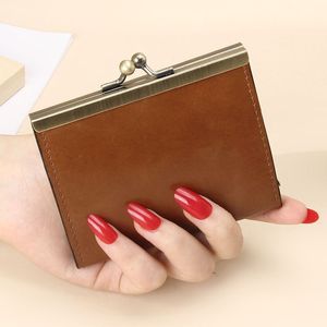 5pcs Card Holders Women Genuine Leather Name Business Positions Hasp Wallets
