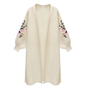 Style for Autumn and Winter Women's Knitted Cardigan Women's Loose Long Embroidered Sweater Women sweaters 201203