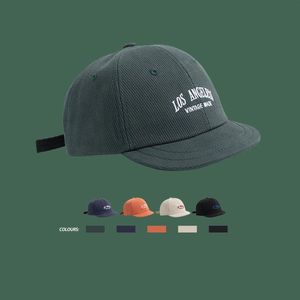 Berretto da baseball a tesa corta Hip Hop Casual a tesa piatta Snapback Cotone Sport all'aria aperta Uomo Protezione solare Lettera Ricamo Osso