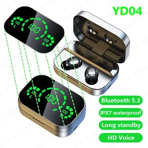 YD04 TWS Kablosuz Kulaklıklar Fone Bluetooth Kulaklık Bluetooth Kulaklıklar LED Dijital Ekran Kulaklıkları Xiaomi için Spor Kulaklığı