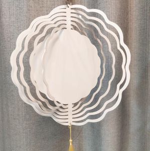 Sublimazione Wind Spinner campana del vento in metallo trasferimento doppio lato da 10 pollici Ornamento in alluminio bianco Decorazione natalizia fai-da-te regalo