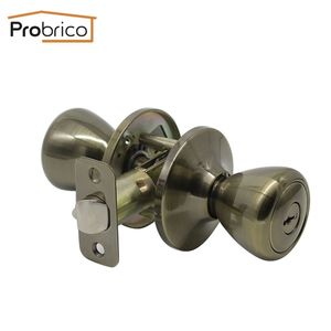 Probrico wooden door handles for Interior doors front back knobs Interior Bedroom lock Anti-theft Home Room Safety Door Locks 201013