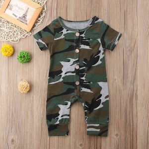 Moda Cool Boy Tute 0-24M UK Stock Neonato Bambini Baby Boy Girl Camouflage Pagliaccetto Tuta Outfit Abbigliamento G220521