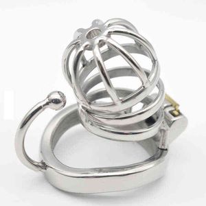 NXY CHASTITY URZĄDZENIE Więzień Ptak Mężczyzn Mężczyzn Zamek ze stali nierdzewnej CB6000 Spodnie Arc Pas Hook Ring C275 0416