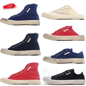 Paris Designer Canvas Sapatos Casuais Mens Moda Retro Dilapidado Plataforma Designers Sneaker Preto Branco Verão Mulheres Sapatilhas Ao Ar Livre Flat Trainer com Caixa